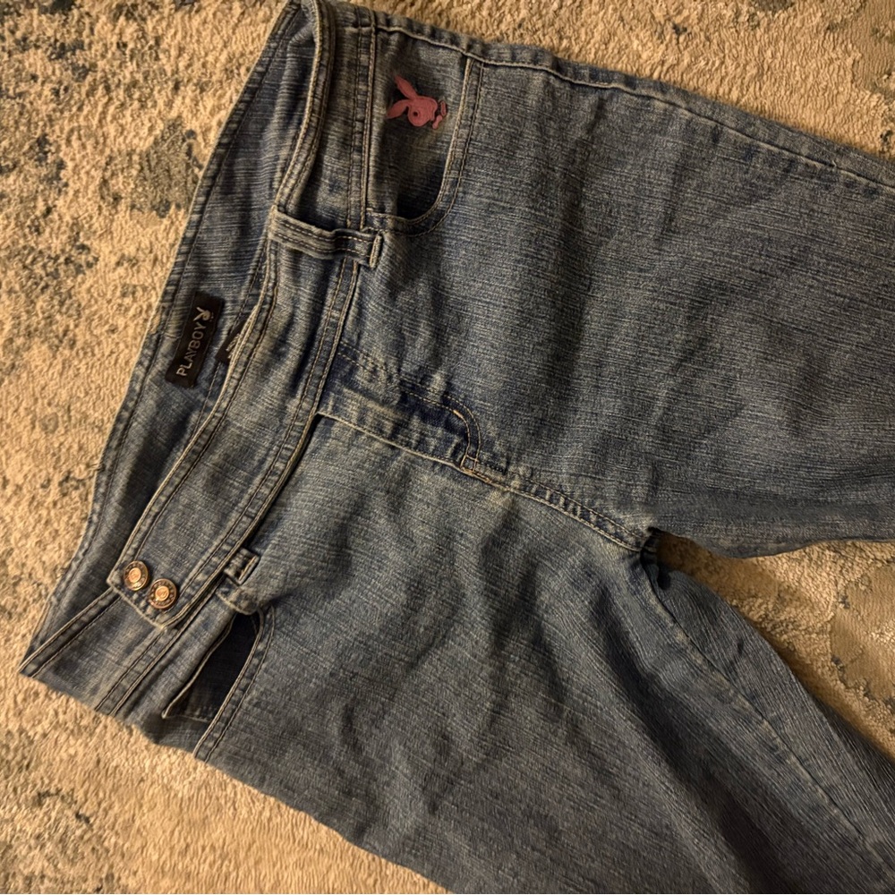Y2K Playboy Women’s Light Blue Denim Jeans - Classic Straight Fit